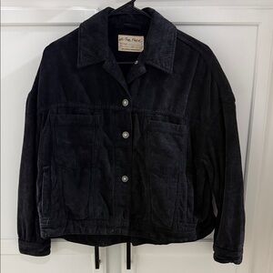 Free People Black Corduroy Jean Jacket